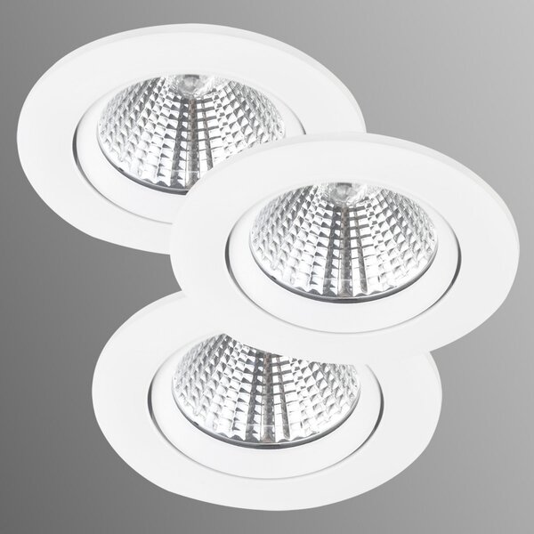 Nordlux Spot LED încastrat tavan Freemont 2700K 3 buc, alb, Alb, Camera de zi / sufragerie, Metal, Modern, Plafon încastrat