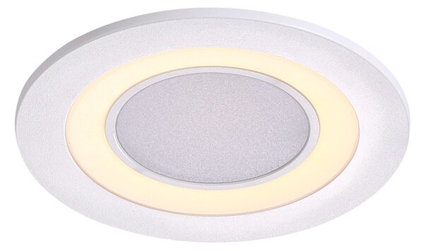 Nordlux Lampă LED tavan încastrată Clyde, alb cald, Ø 8 cm, Alb, Camera de zi / sufragerie, Plastic, Modern, Plafon încastrat
