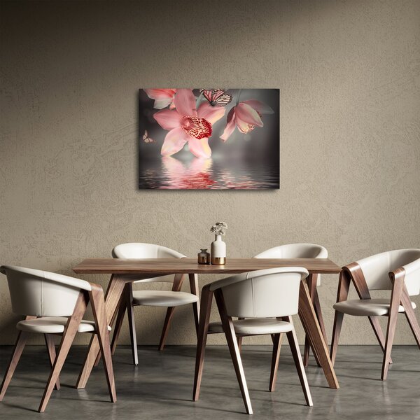 Tablou - Flori și fluture (70x50 cm)
