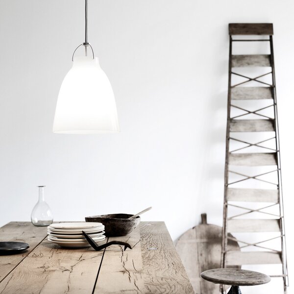 Lustră Pendul FRITZ HANSEN, Caravaggio P2, reglabil, Alb, Camera de zi, Sticlă, Design