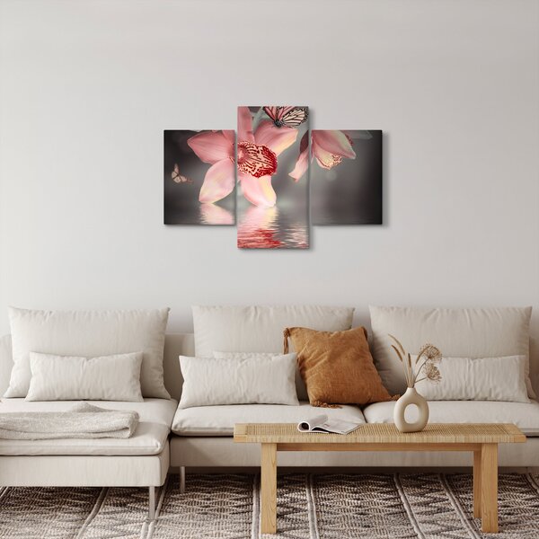 Tablou - Flori și fluture (90x60 cm)