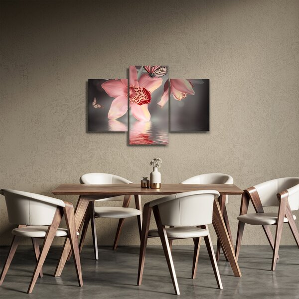 Tablou - Flori și fluture (90x60 cm)