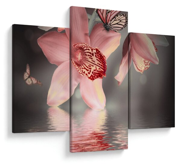Tablou - Flori și fluture (90x60 cm)