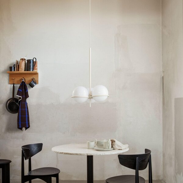 Candelabre ferm LIVING, Era, reglabil, Bej, Camera de zi, Sticlă, Design