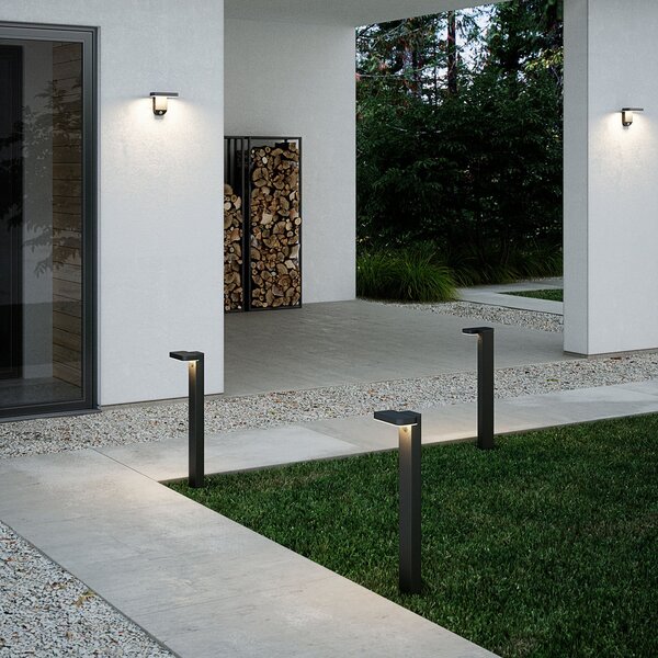 Nordlux Aplică de perete LED solară Rica Square, unghiular, Negru, Plastic, Modern, Lumini solare