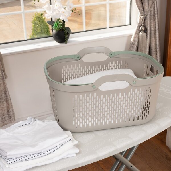 Coș de rufe maro deschis din plastic 45 l – Addis