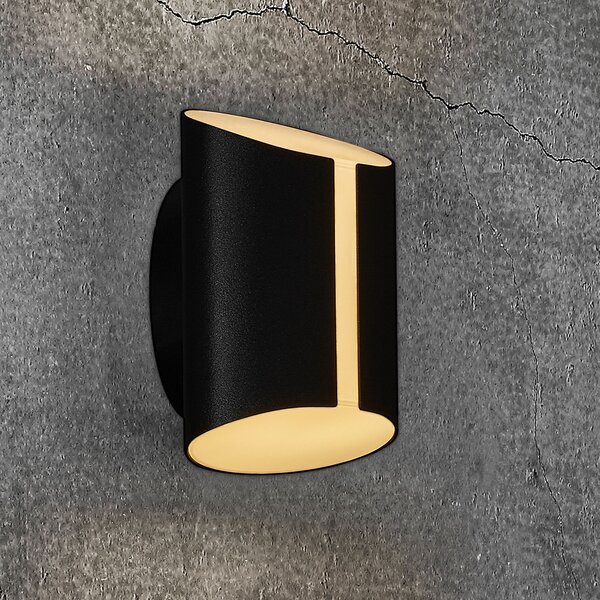 Nordlux Aplică LED de exterior Grip, CCT Smart Home, negru, Negru, Metal, Modern