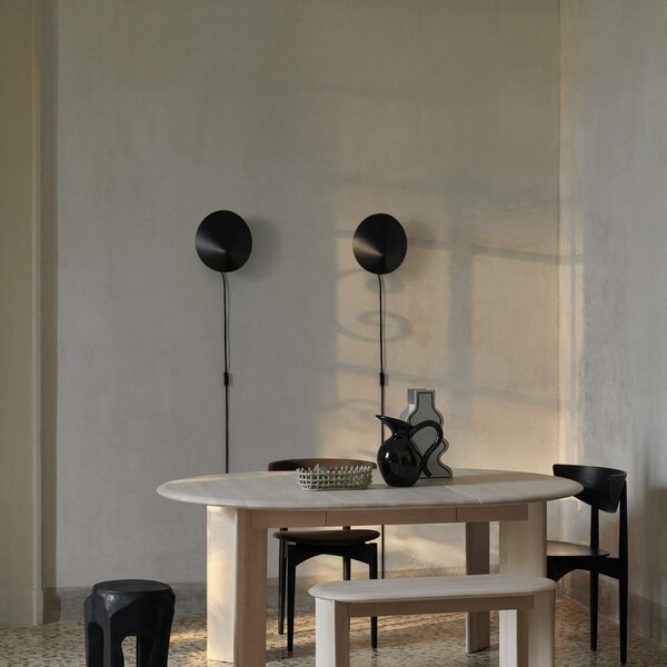 Lampă de perete ferm LIVING, Arum Sconce, Negru, Camera de zi, Oțel inoxidabil, Design