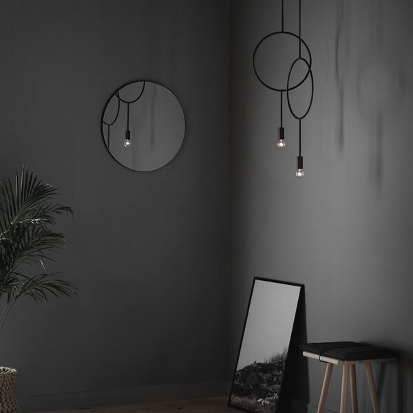 Northern Circle lampă suspendată designer, reglabil, Negru, Camera de zi / sufragerie, Metal, Design