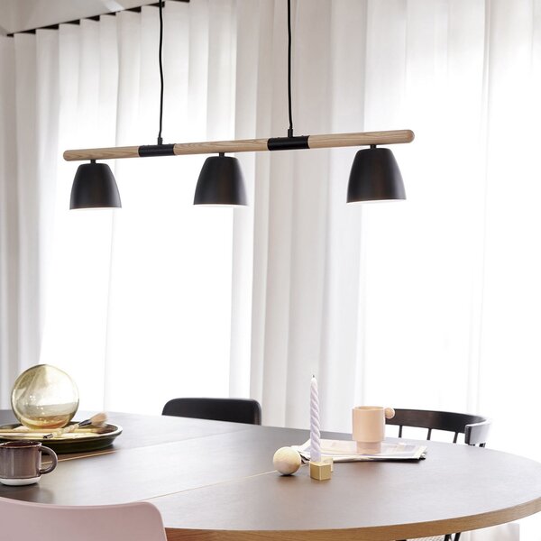 Lustră Pendul Nordlux, Theo, reglabil, Negru, Bucătărie, Metal, Modern