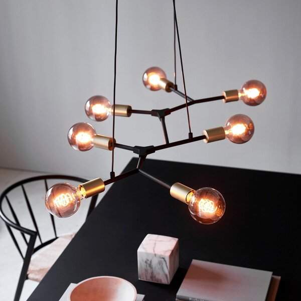 Lustră Pendul Nordlux, Josefine, reglabil, Negru, Camera de zi, Metal, Modern