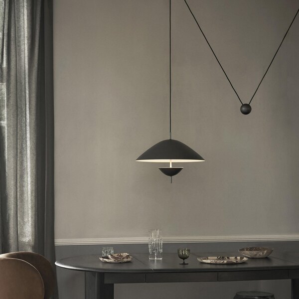 Lustră Pendul ferm LIVING, Lod, reglabil, Negru, Camera de zi, Metal, Design