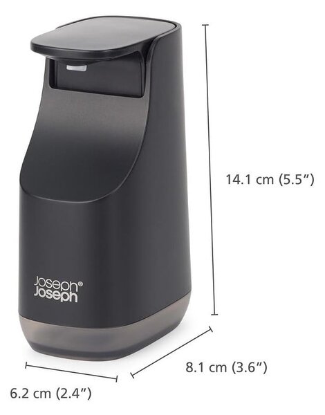 Dozator de săpun lichid negru din plastic 350 ml Slim – Joseph Joseph