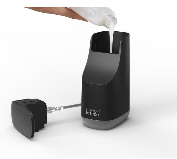 Dozator de săpun lichid negru din plastic 350 ml Slim – Joseph Joseph