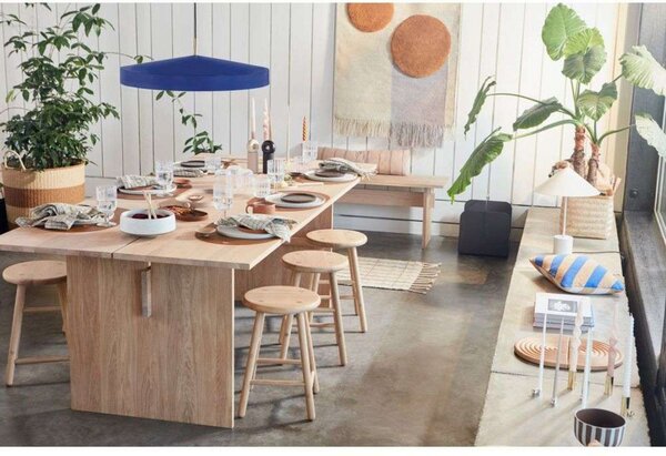 Lustră Pendul OYOY Living Design, Hat Large, Albastru, Sala de mese, Metal, Scandinavă