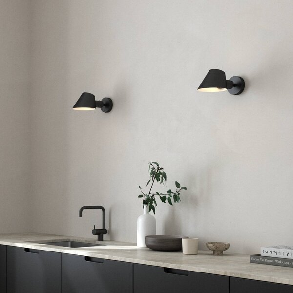 Lampă de perete DFTP by Nordlux, Stay Short, Negru, dormitor, Metal, Design
