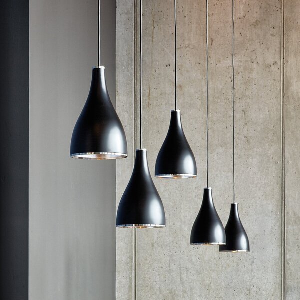 Lustră Pendul Serien Lighting, One Eighty Suspension Adjustab, reglabil, Negru, Camera de zi, Metal, Design