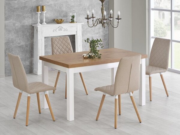 Masă Houston 559Alb, Stejar Lancelor, 8x8x14cm, ExtensieExtensie, PAL laminat, Lemn