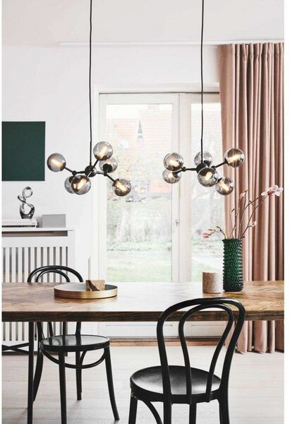 Lustră Pendul Halo Design, Gri, Sala de mese, Sticlă