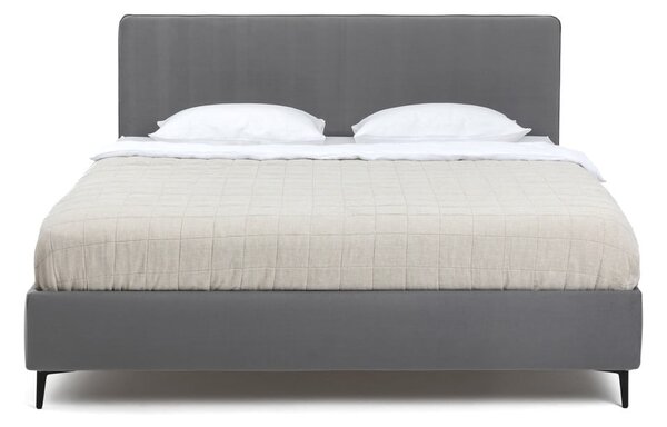 Pat matrimonial gri tapițat cu somieră 160x200 cm Noira Slim – Bonami Selection