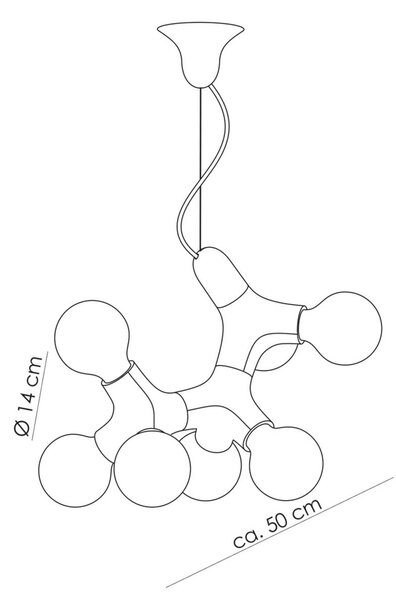 Next următorul DNA Triple - Lampă suspendată cu 7 lumini, alb, reglabil, Alb, Camera de zi / sufragerie, Plastic, Design