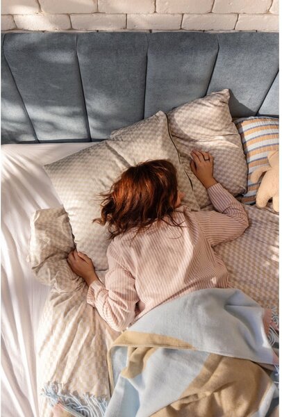 Pat boxspring albastru 160x200 cm Olia Bold Line – Bonami Selection