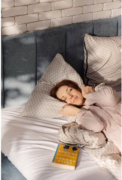 Pat boxspring albastru 160x200 cm Olia Bold Line – Bonami Selection