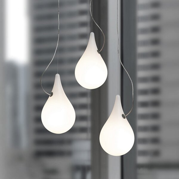 Next LIQUID LIGHT Lampă suspendată DROP-2 XS, cu 3 becuri, reglabil, Alb, Camera de zi / sufragerie, Plastic, Design