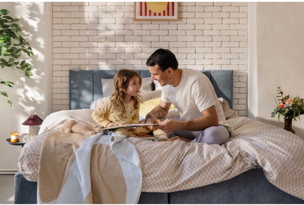 Pat boxspring albastru 160x200 cm Olia Bold Line – Bonami Selection