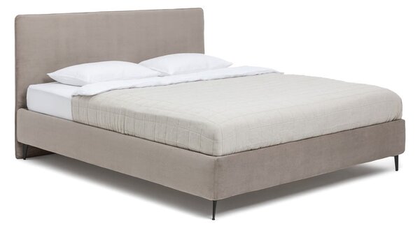 Pat matrimonial taupe tapițat cu somieră 160x200 cm Noira Slim – Bonami Selection