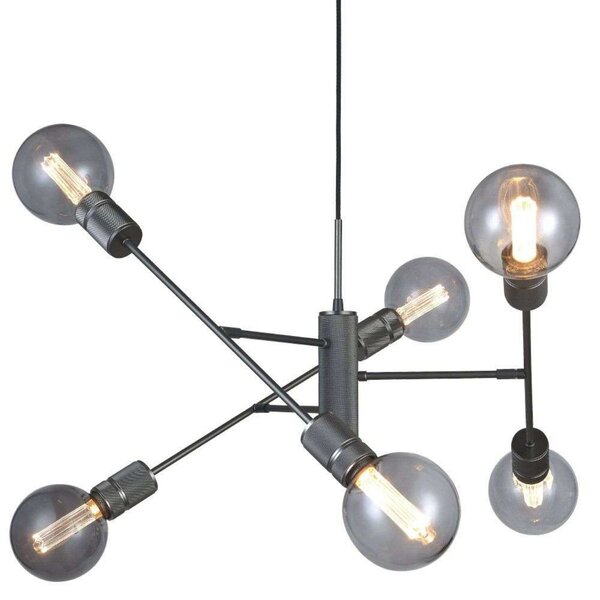 Lustră Pendul Halo Design, Negru, Sala de mese, Metal