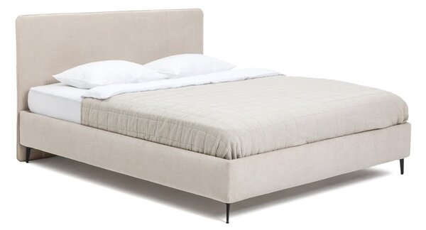 Pat matrimonial bej tapițat cu somieră 160x200 cm Noira Slim – Bonami Selection