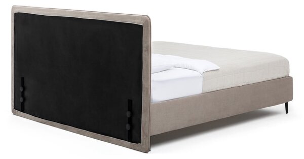 Pat matrimonial taupe tapițat cu somieră 160x200 cm Noira Slim – Bonami Selection