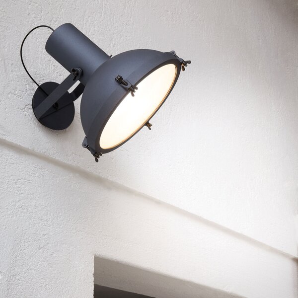 Nemo Projecteur 365 lampă de perete pentru exterior, albastru miezul nopții, reglabil, Albastru, Metal, Design industrial, Priză de perete top