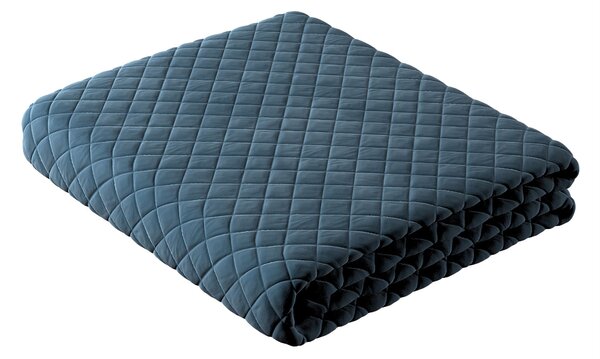 Cuvertura matlasata cu diamante culoare albastru Țesătură gloss, catifea