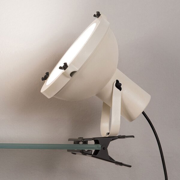 Nemo Lampă cu clemă Projecteur 165, alb nisip, Bej, Camera de zi / sufragerie, Metal, Design industrial