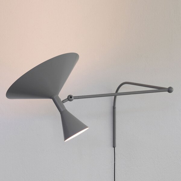 Nemo Lampe de Marseille aplică perete, gri mat, Gri, Camera de zi / sufragerie, Metal