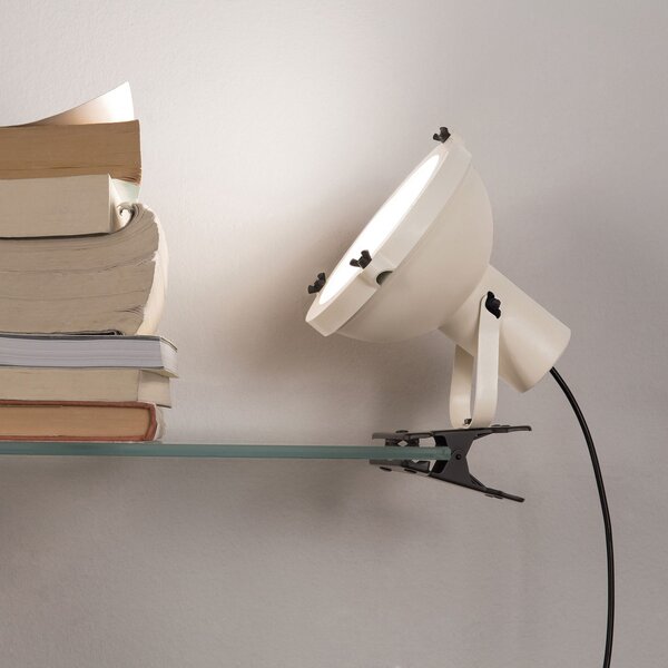 Nemo Lampă cu clemă Projecteur 165, alb nisip, Bej, Camera de zi / sufragerie, Metal, Design industrial