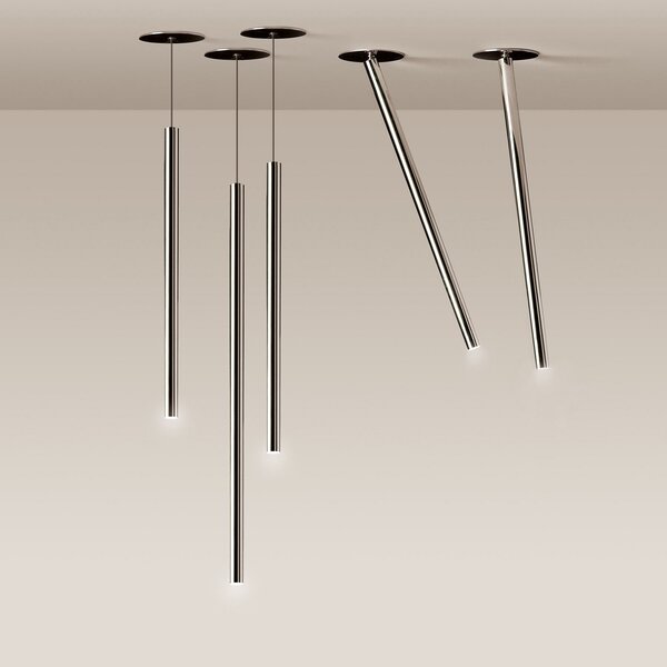 Nemo Canna Nuda plafonieră LED, crom, Metalic, Camera de zi / sufragerie, Metal, Modern