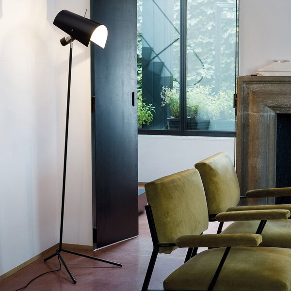 Nemo Lampă de podea design Claritas, mobilă, Negru, Camera de zi / sufragerie, Metal, Design