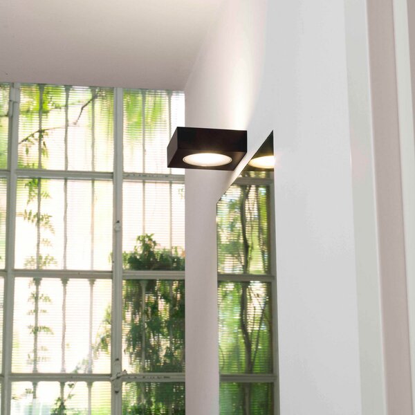 Nemo Fix Aplică de perete LED sus/jos TRIAC negru, reglabil, Negru, Camera de zi / sufragerie, Metal, Modern, Priză de perete sus / jos