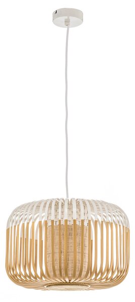 Lustră Pendul Forestier, Bamboo Light S, reglabil, Alb, Camera de zi, Bamboo, Design