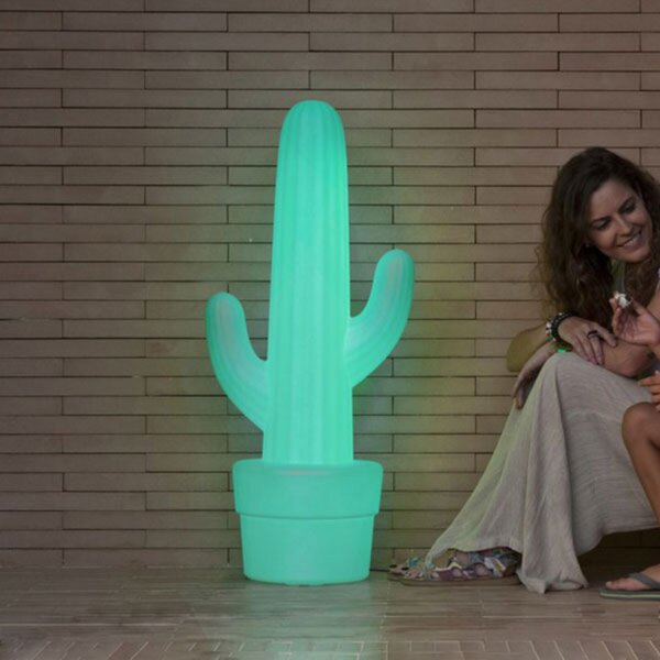 Newgarden Lampă de podea cactus LED cu baterie reîncărcabilă, reglabil, Alb, Plastic, Modern