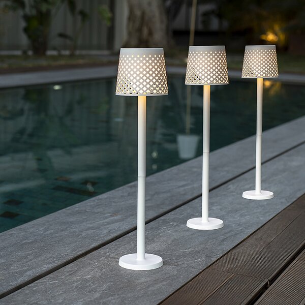 Newgarden Greta lampă solară LED, alb, Alb, Plastic, Spot de exterior / vârf de pământ