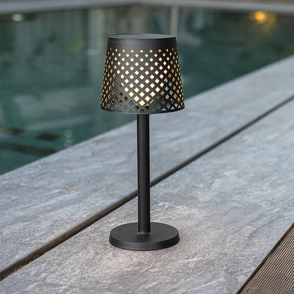 Newgarden Greta lampă solară LED, negru, Negru, Plastic, Spot de exterior / vârf de pământ