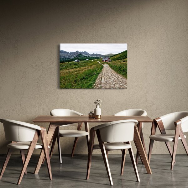 Tablou - Peisaj montan cu case (90x60 cm)