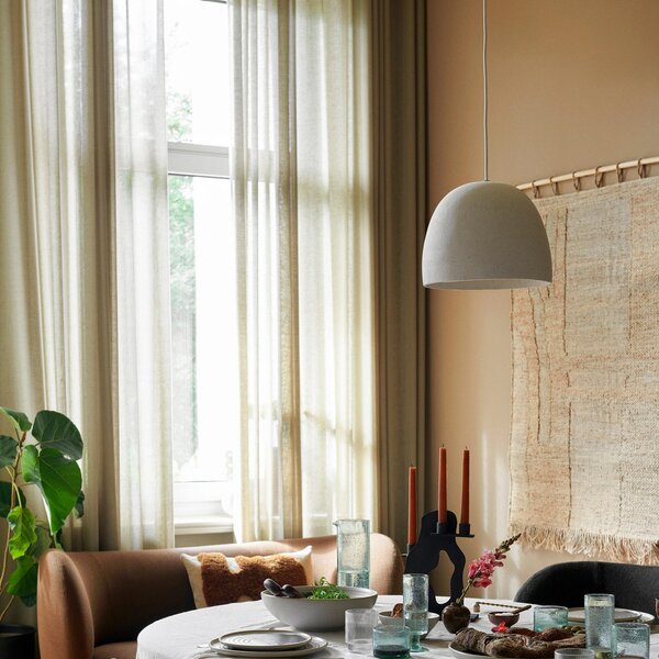 Lustră Pendul ferm LIVING, Speckle, reglabil, Alb, Camera de zi, Ceramică, Design