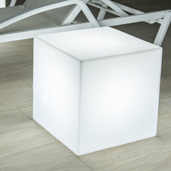 Newgarden Cuby LED cu lumină solară, 40 x cm, reglabil, Alb, Plastic