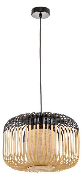 Lustră Pendul Forestier, Bamboo Light S, reglabil, Negru, Camera de zi, Bamboo, Design