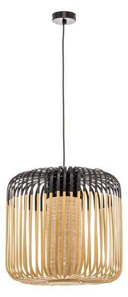 Lustră Pendul Forestier, Bamboo Light M, reglabil, Negru, Camera de zi, Bamboo, Design